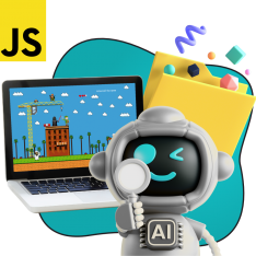 Язык программирования JavaScript + AI. Проектное обучение + геймификация + AI-помощники - КИБЕРшкола программирования для детей, компьютерные курсы для школьников, начинающих и подростков - KIBERone г. Элиста